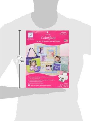 Sure, here is the corrected and grouped text:

---

**Colorfast Fabric™ Sheets for Ink Jet Printers**

- **3 Sheets**
- **White Fabric**

**Size:**
- **12 in x 31 cm**

**Features:**
- First comprehensive template on 100% cotton fabric
- 100% cotton fabric is perfect for sewing
- Transfers, rubs, and washes
- Transfers, rubs, and washes on T-shirts, towels, and more
- Make your own templates for quilting, embroidery, and more

**Dimensions:**
- **8-1/2 in x 11 in**
- **21.5 cm x 27.9 cm**

**Ashleigh Kay**

---

**Lightrite**

**Save-in Colorfast**

---

**Made in USA**