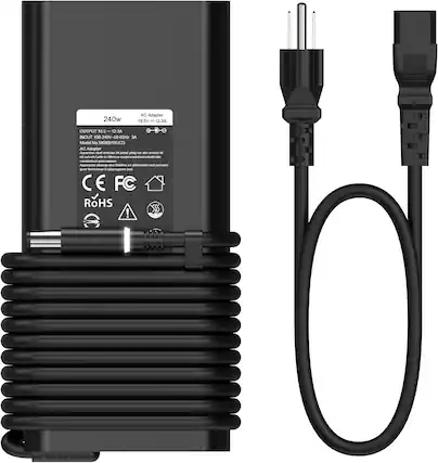 Bundle - Core Tech - 240W Slim Laptop Charger for Select Dell Alienware, Precision, G3, G5 & G7 Laptops - Black