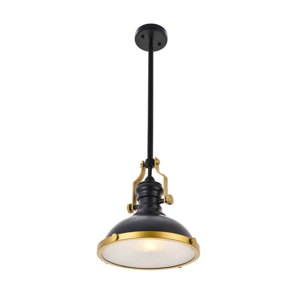 Back. Living District - Eamon 1 Light matte black Pendant - Matte Black.
