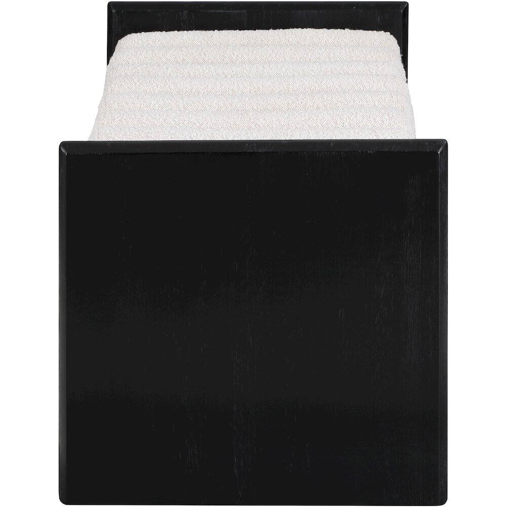 Alt View 3. Meridian Furniture - Waverly Cream Boucle Fabric Bench - Beige.