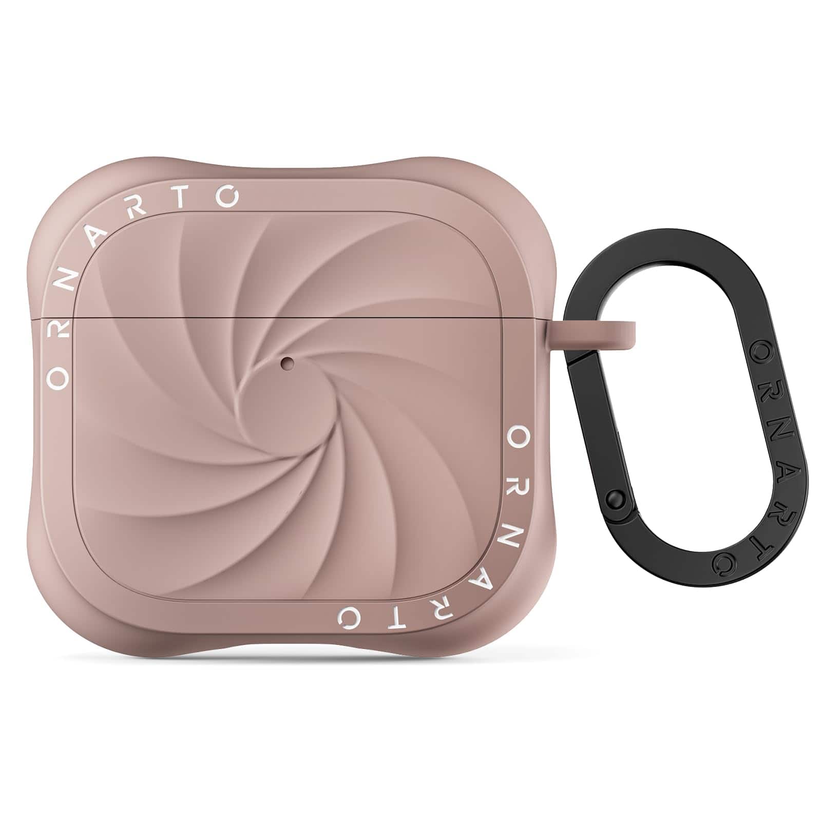 Front. Ornarto - ORNARTO Vortuxe for AirPods 4 Case, Sleek Vortex Design Liquid Silicone Drop Protection Phone Case - Latte - Latte.