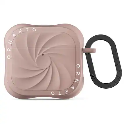 Front. Ornarto - ORNARTO Vortuxe for AirPods 4 Case, Sleek Vortex Design Liquid Silicone Drop Protection Phone Case - Latte - Latte.