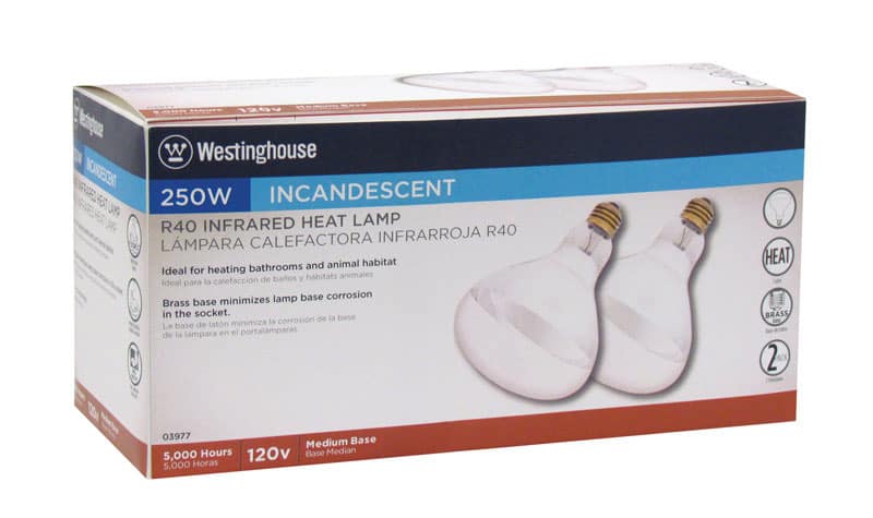 Westinghouse - 250 W R40 Heat Lamp Incandescent Light Bulb Medium Base Clear 2 pk