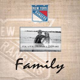 Fan Creations - New York Rangers 10'' x 10'' Burlap Pattern Frame - Multicolor