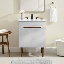 Harvest Bathroom Cabinet Basin Not Included by Modway - Gray Walnut