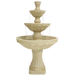 Sunnydaze - Classic Designer Polystone Outdoor 3-Tier Fountain - Light Brown