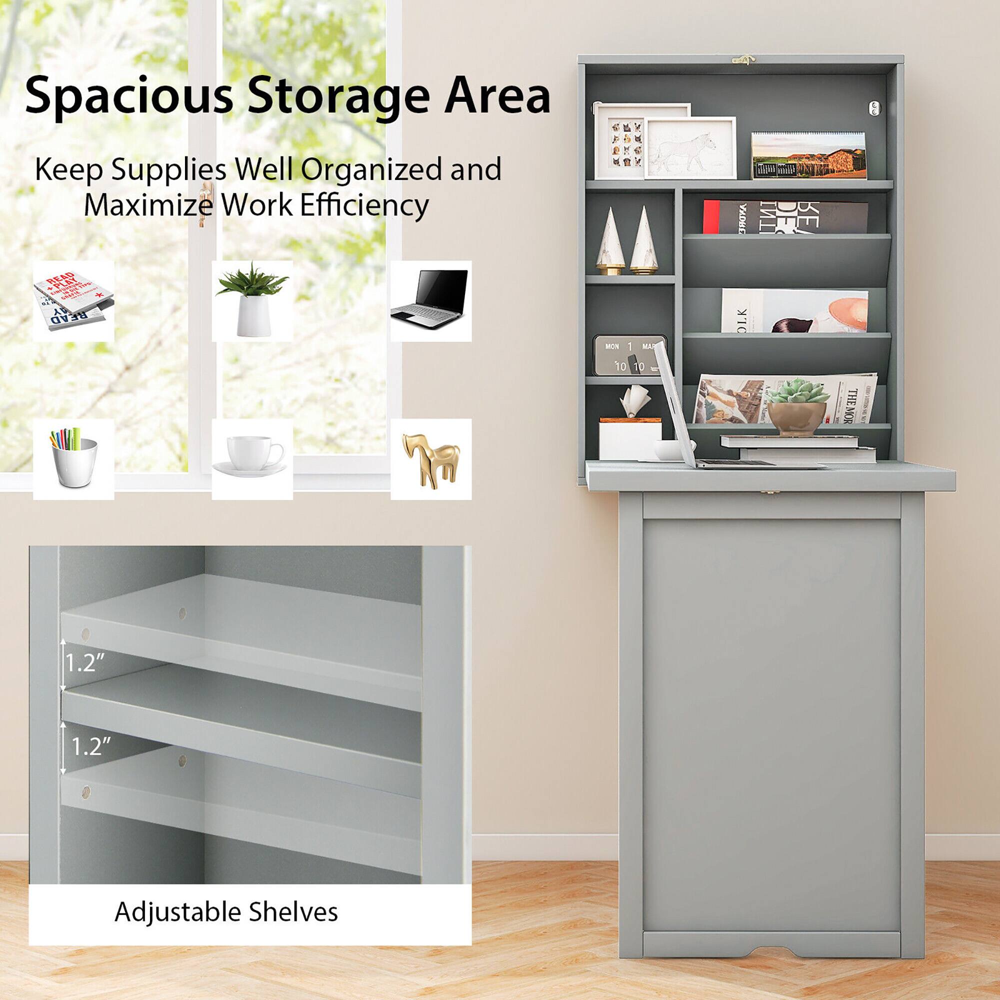 Spacious Storage Area, Keep Supplies Well Organized and Maximize Work Efficiency, Adjustable Shelves, 1.2", 1.2"