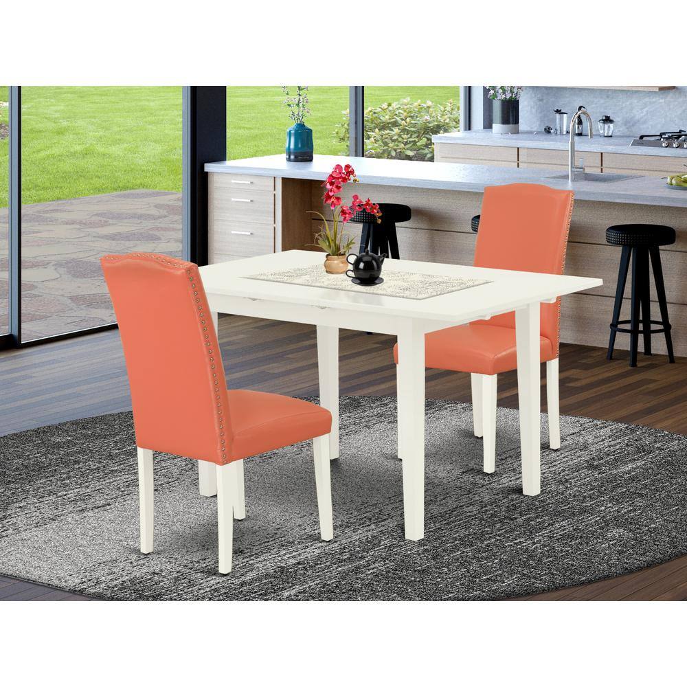 Left. East West Furniture - Dining Table- Parson Chairs - Brown.