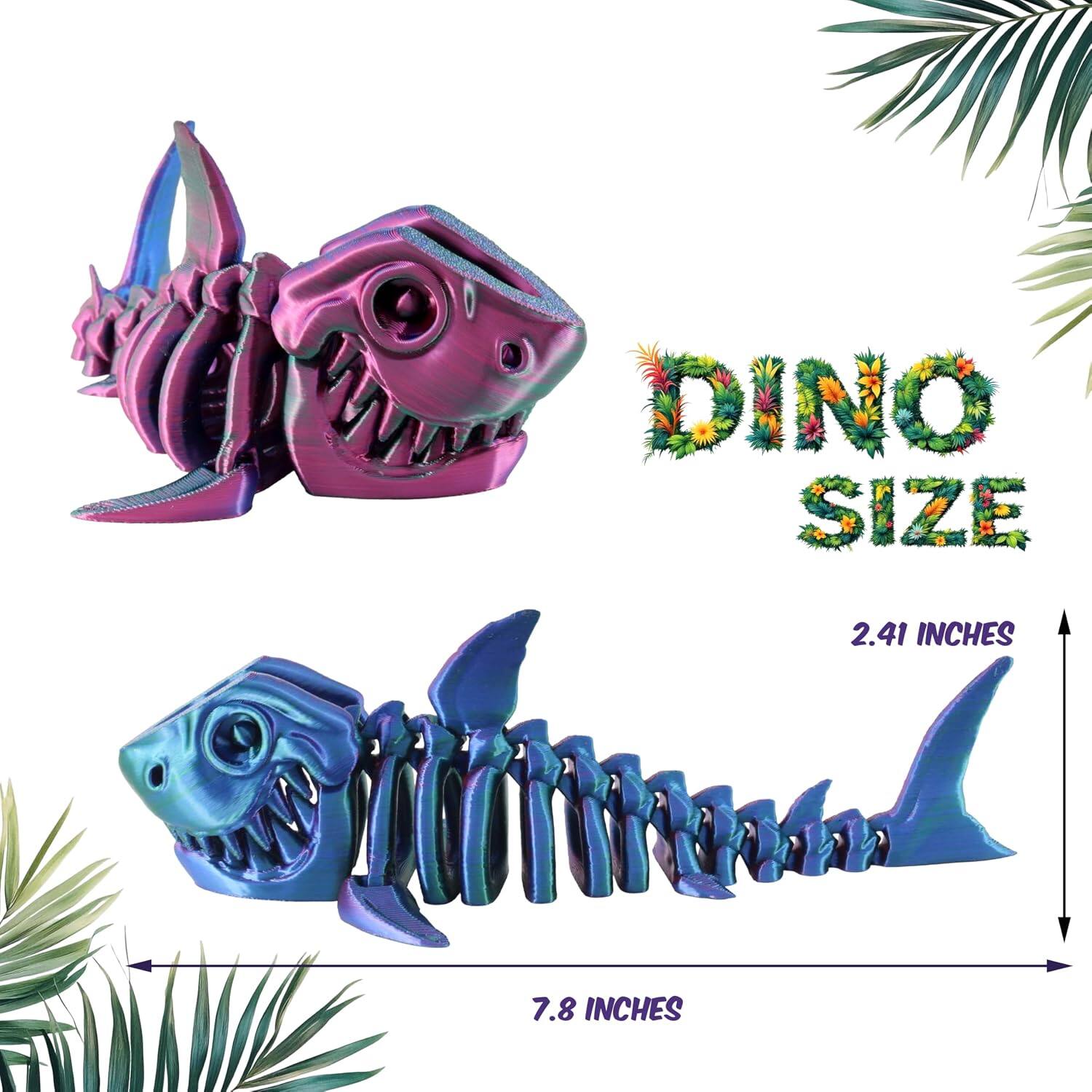 JuzToys 3D Printed Skeleton Megalodon, Prehistoric Collectible ...