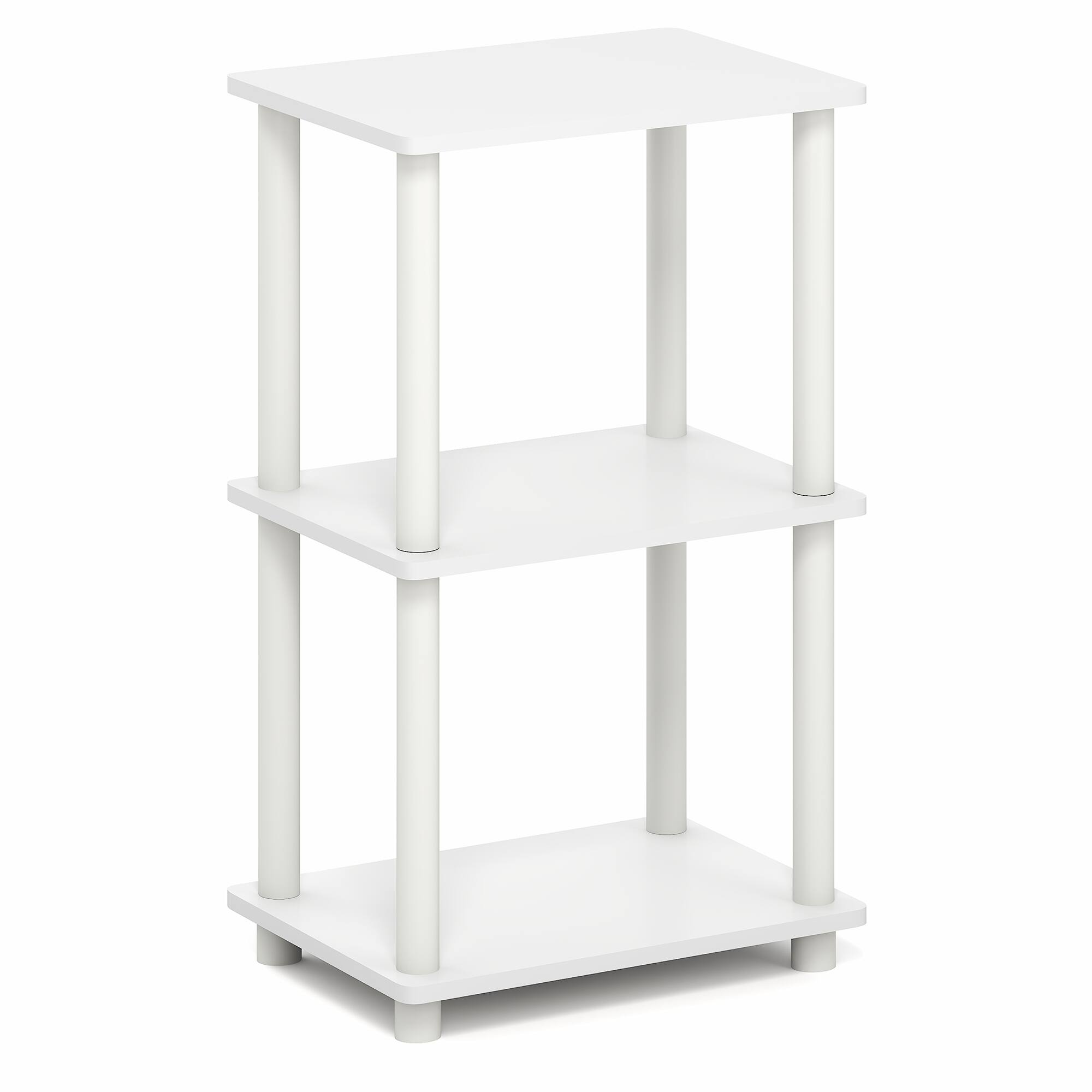 Alt View 5. Furinno - TURN-N-TUBE Toolless Assembly Storage Shelves, 3-Tier Open Frame Book Shelf, Standing Corner Shelf, Open Shelves - White/White.