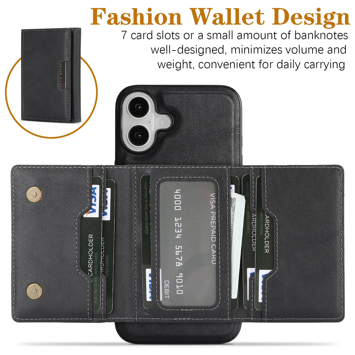 Fashion Wallet Design  
7 card slots or a small amount of banknotes well-designed, minimizes volume and weight, convenient for daily carrying  

VISA MOLA CARDHOLDER ONOLDEK  
slms NTED NhE TNC VALID VALLETONLY UNITED  
samS DEBIT 4000 T53r 5678 6 VISA PREPAID CARD  
NTED STATES ARDHOLDER UNITED-STATES ARDHOLDER