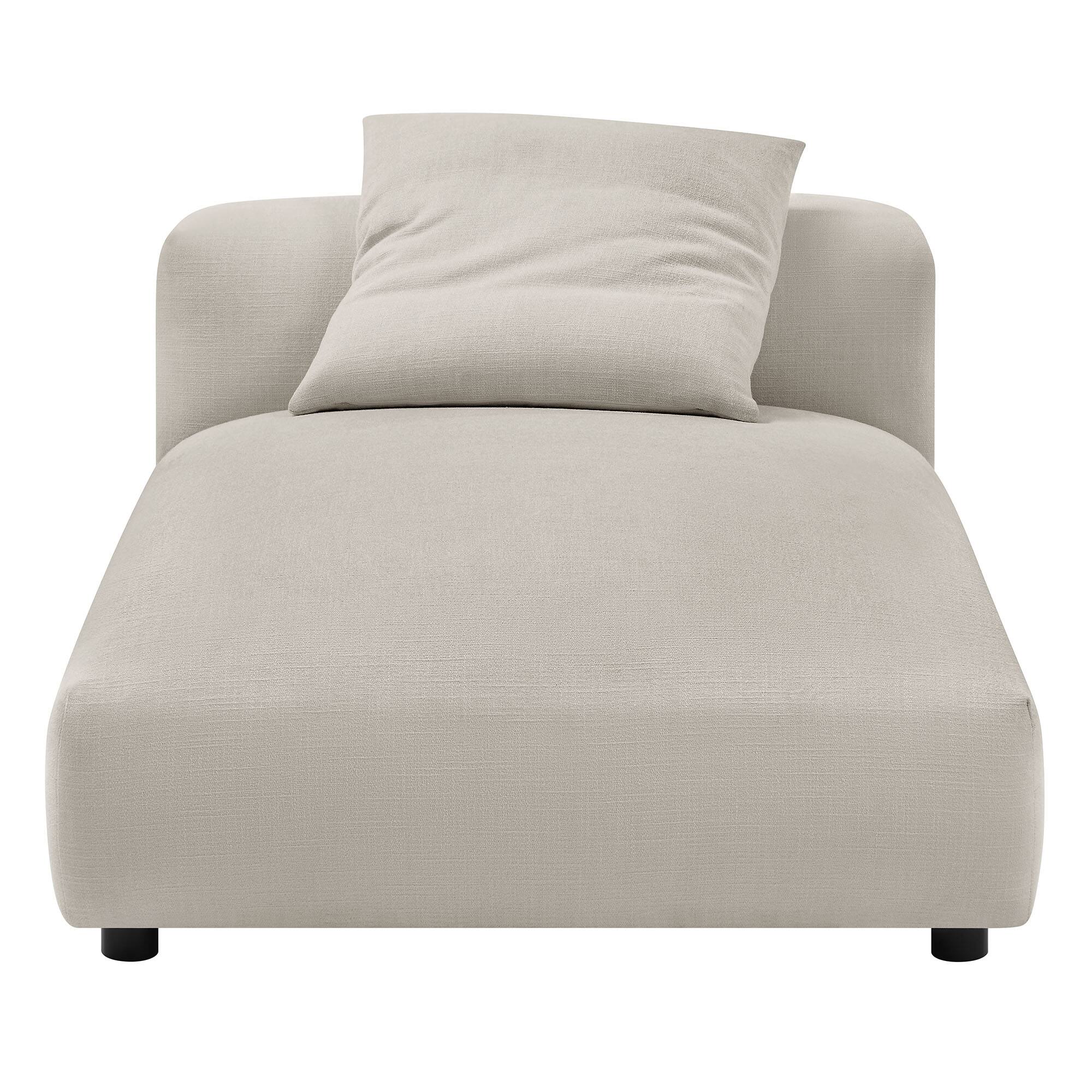 Alt View 5. Modway - Solace Modular Upholstered Fabric Armless Chaise Lounge by Modway - Salt.