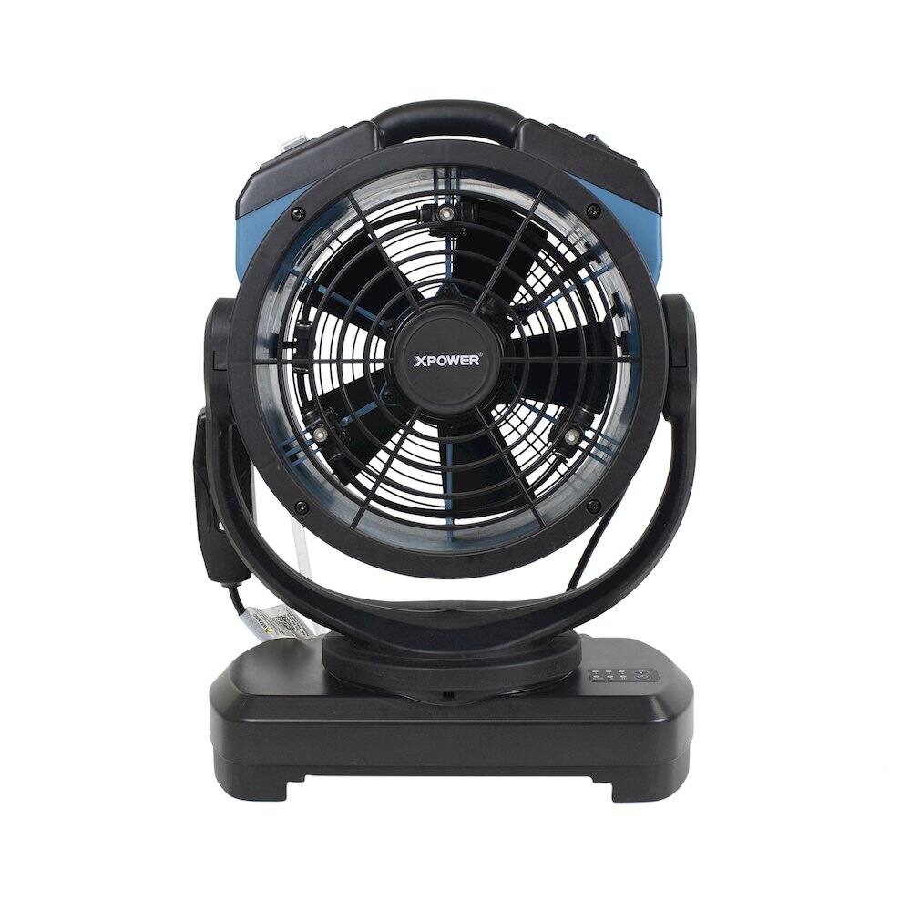 Left. XPOWER - Oscillating Portable 3 Speed Outdoor Cooling Misting Fan - Blue.