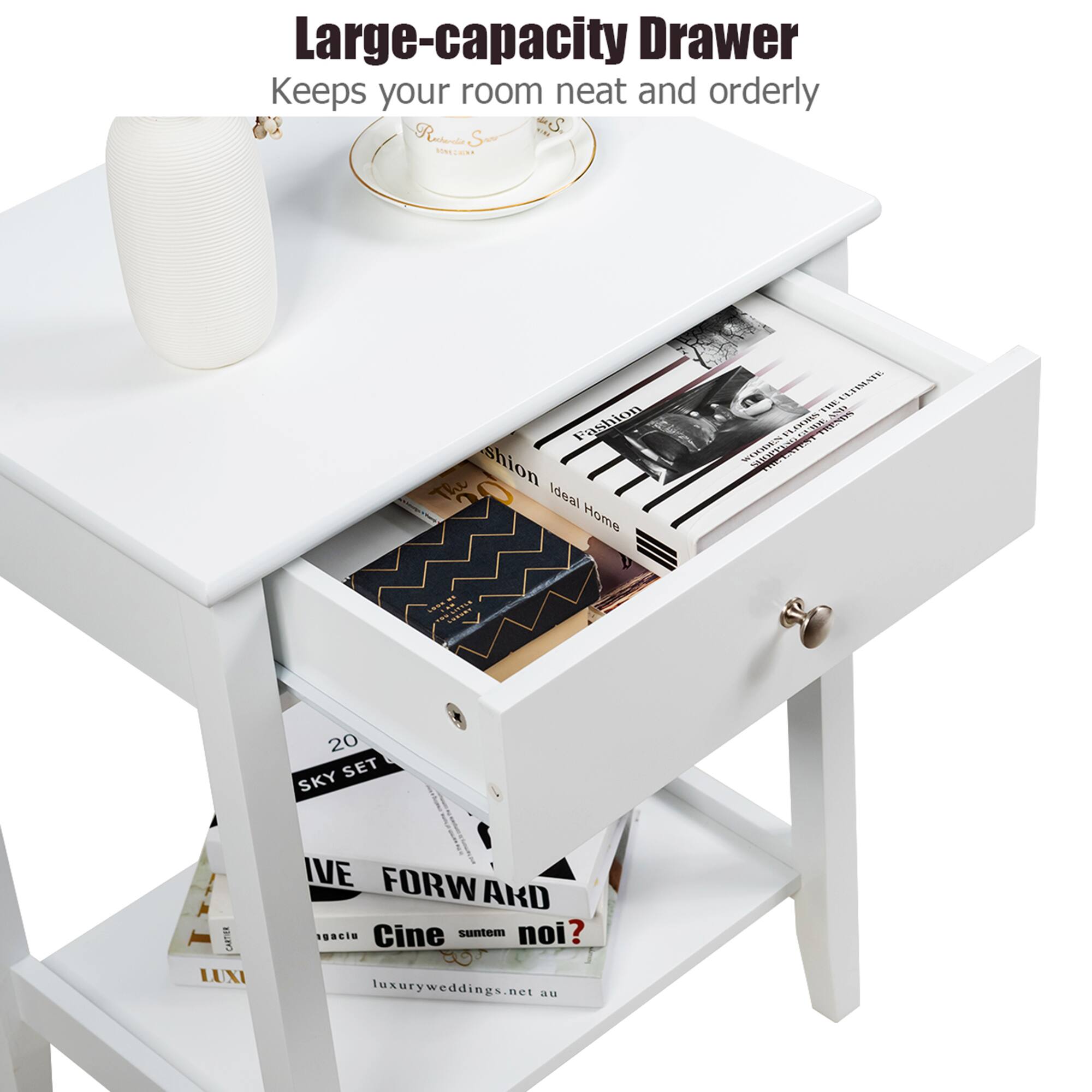 Large-capacity Drawer Keeps your room neat and orderly.