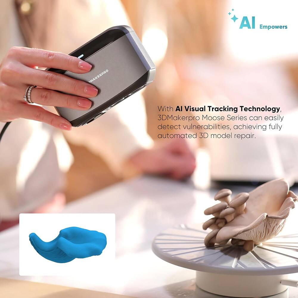 AI Empowers MAKERPRO With AI Visual Tracking Technology, 3DMakerpro Moose Series can easily detect vulnerabilities, achieving fully automated 3D model repair.