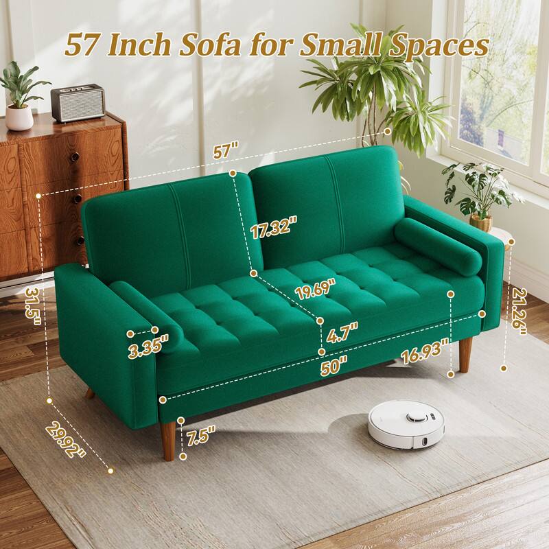 57 Inch Sofa for Small Spaces

- 57"
- 17.32"
- 31.5"
- 3.35"
- 19.69"
- 4.7"
- 50"
- 16.93"
- 21.26"
- 29.92"
- 7.5"