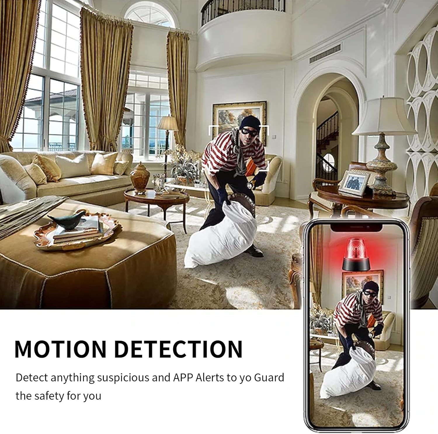 MOTION DETECTION

Detect anything suspicious and APP Alerts to yo Guard the safety for you