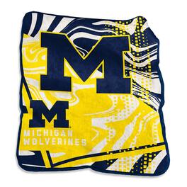 Logo Brands - Michigan Wolverines 50" x 60" Swirl Raschel Throw Blanket - Multicolor