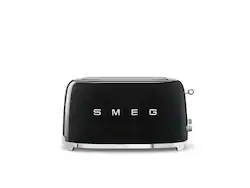 SMEG - TSF02 4-Slice Long Wide-Slot Toaster - Black - Front_Zoom