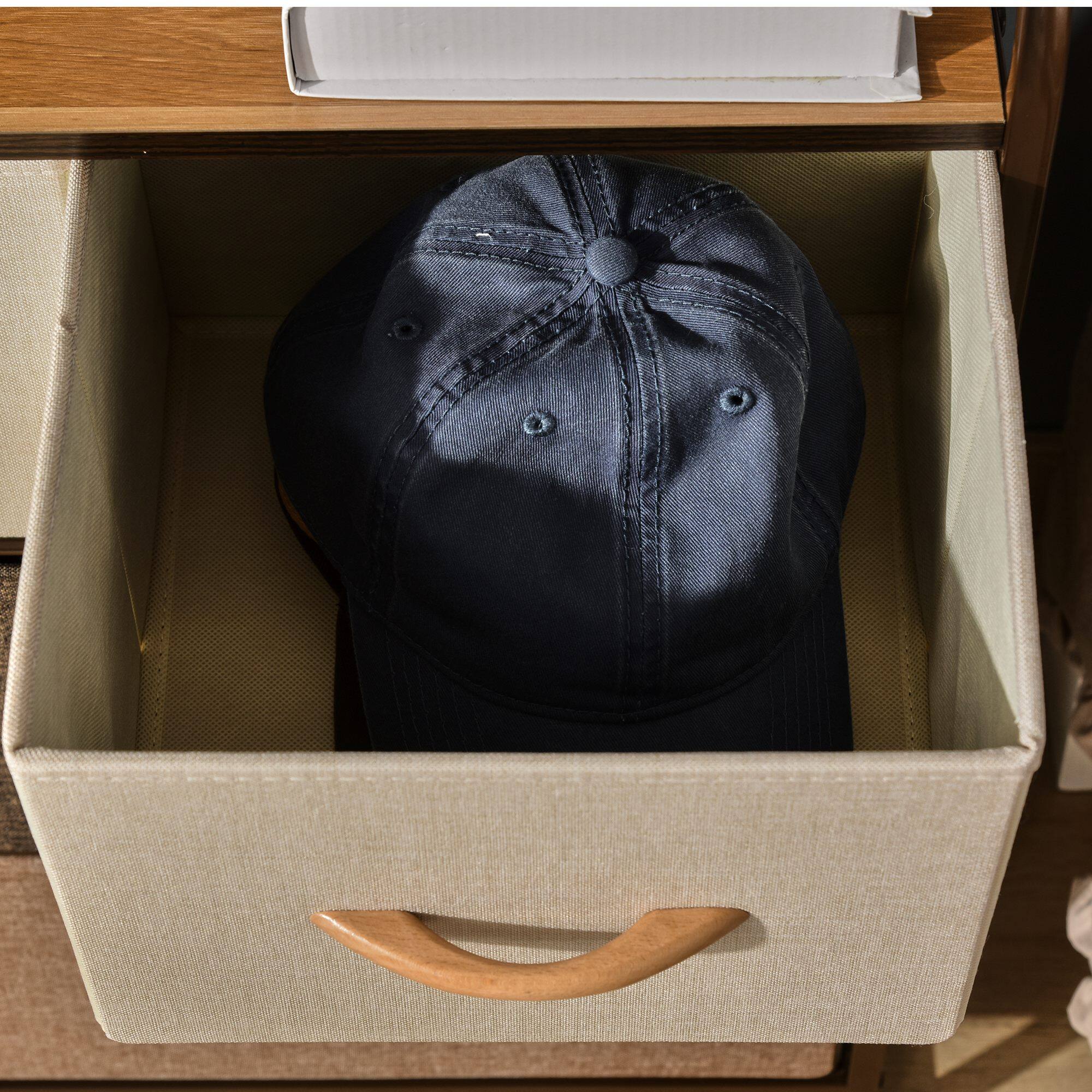 Alt View 7. Homcom - 4-Drawer Storage Tower Unit, 3-Tier Organizer w/ Steel Frame & Wood Top - Brown.