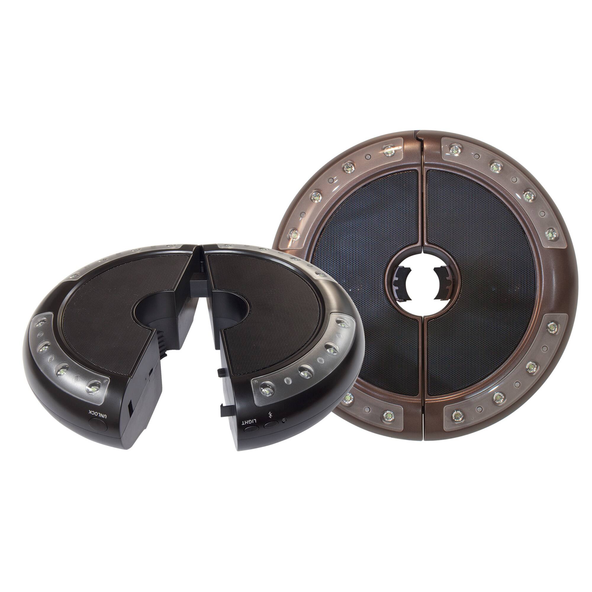 Alt View 2. Mondawe - 9.76" Round Umbrella Light with Bluetooth Speaker 16 LED Lights - Bronze.
