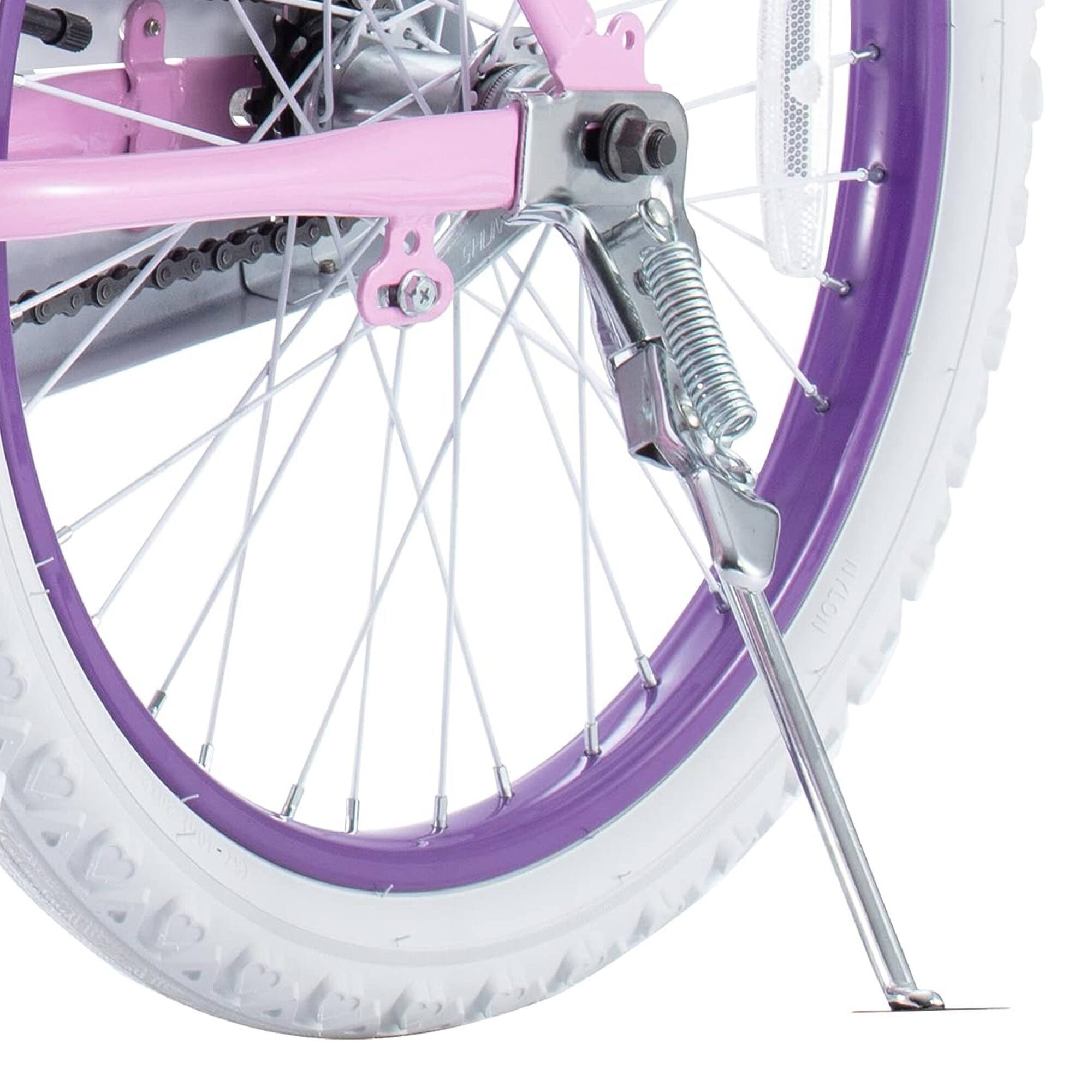 Alt View 7. RoyalBaby - RoyalBaby Bunny 18" Kids Bike with Kickstand, Dual Brakes, Basket & Bell, Pink - Bunny/Pink Purple.