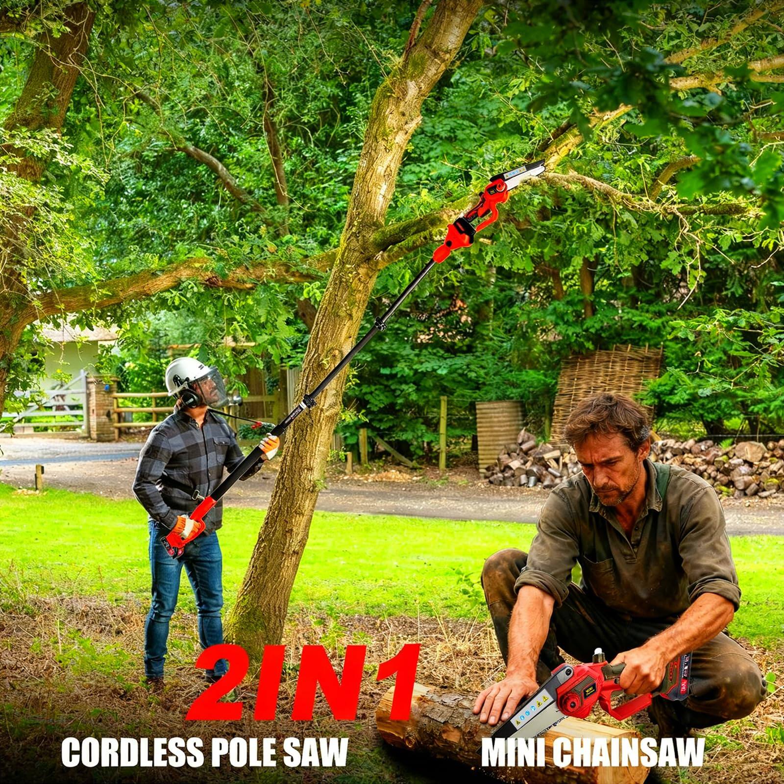 2IN1 CORDLESS POLE SAW  
MINI CHAINSAW