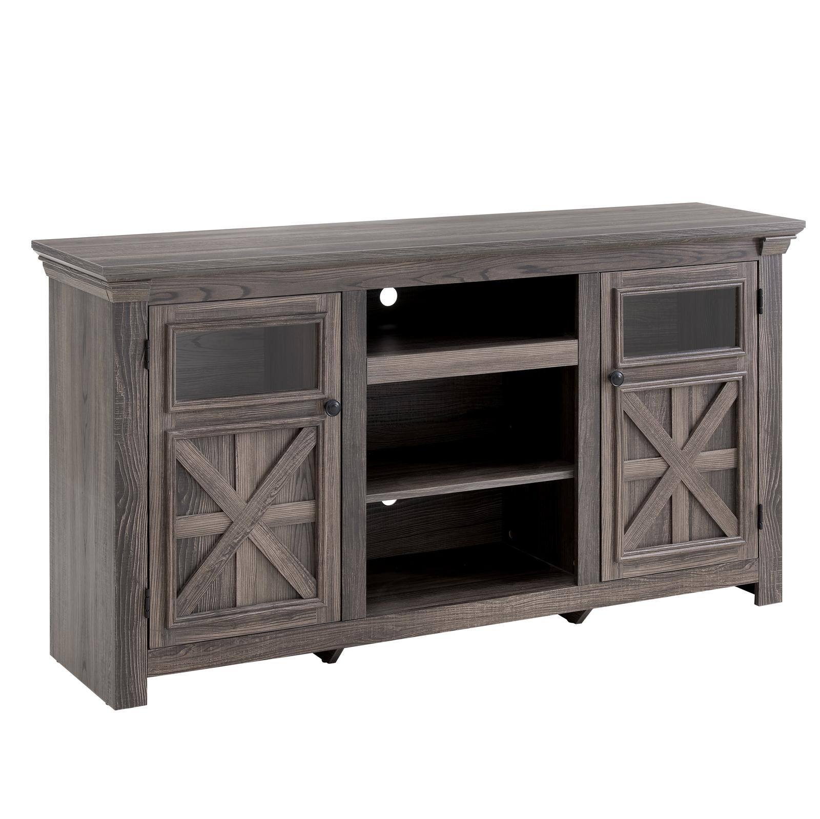Alt View 6. Spaco - Spaco 60.23" Farmhouse TV Stand for 75" TV , 2-Door Barn Design Media Console, Large Storage for Farmhouse Living Room - Grey.