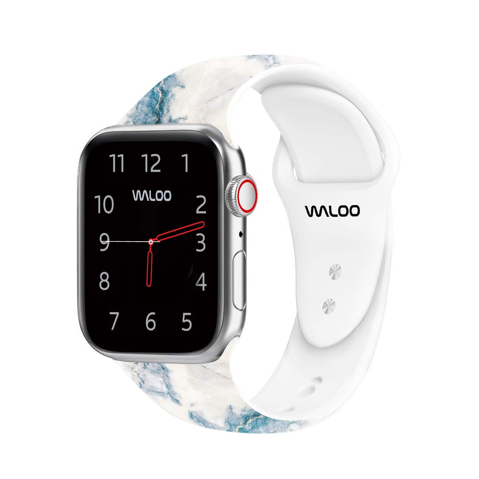 Waloo - Marble Silicone Sport Band For Apple Watch - White/Blue price history on PriceWatchPro