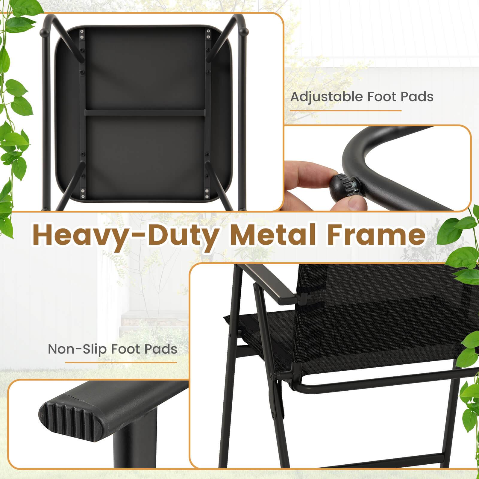 Adjustable Foot Pads  
Heavy-Duty Metal Frame  
Non-Slip Foot Pads