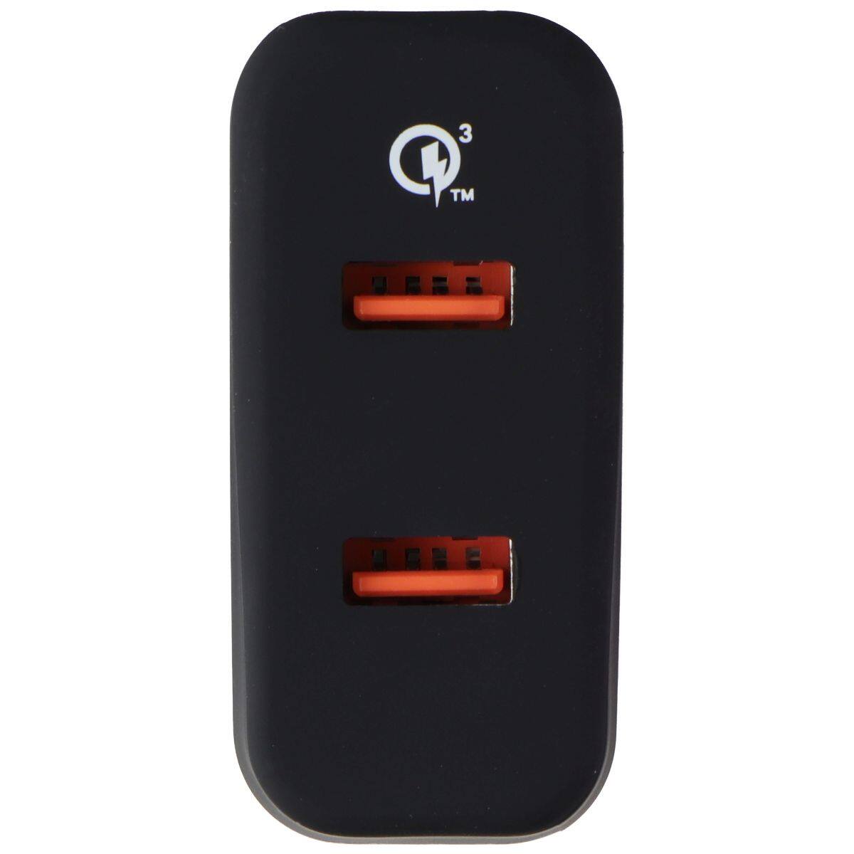 Front. Mworks! - mPOWER! Dual Port USB Wall Charger (Adaptive Output) - Dual USB-A ports - Black.