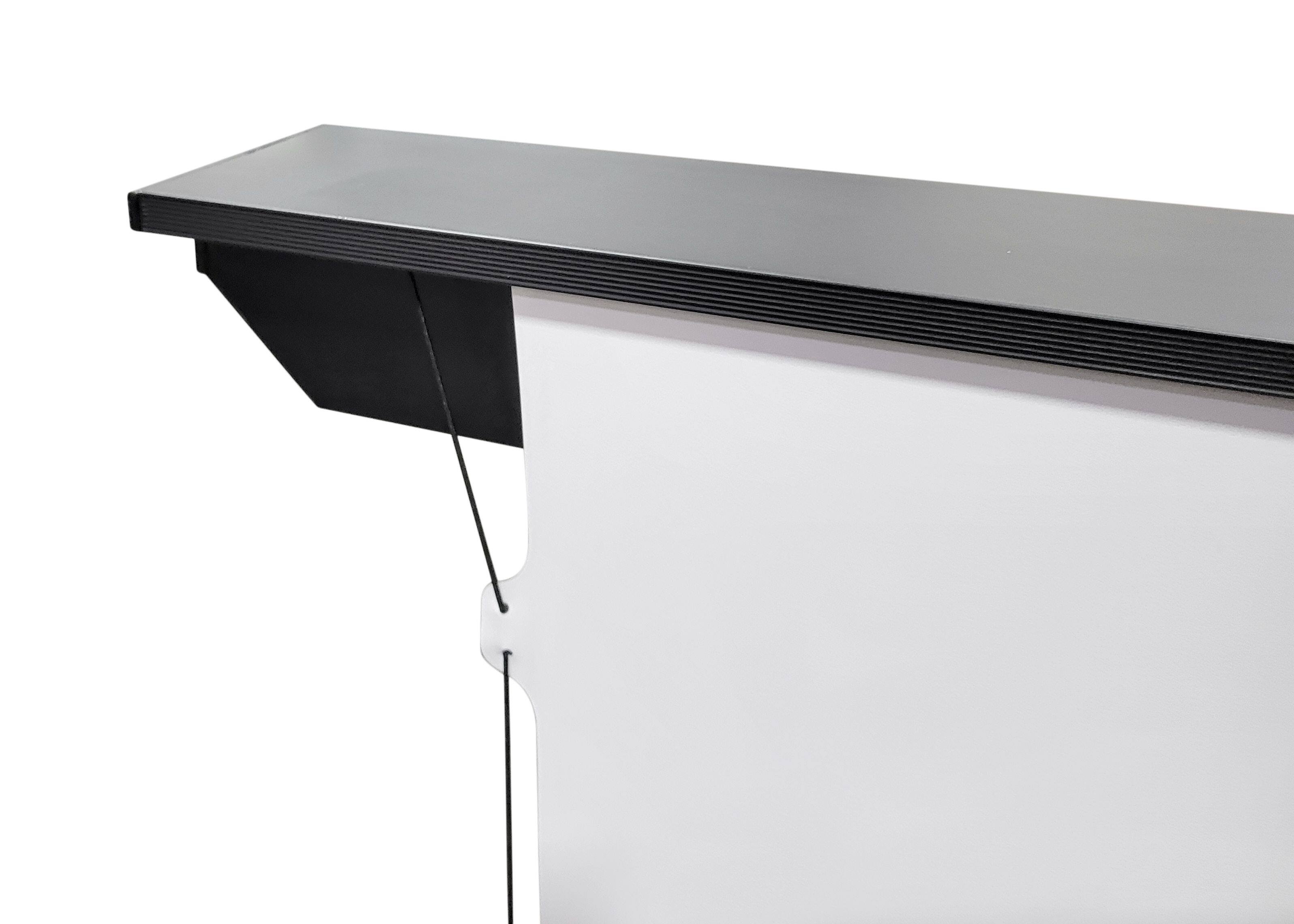 Alt View 4. Elite Screens - 183"Diag,16:9,Electric Floor-Rising Tab-Tension MatteWhite Front UST/Standard Throw Projector Screen, FTE183H3 - Black.