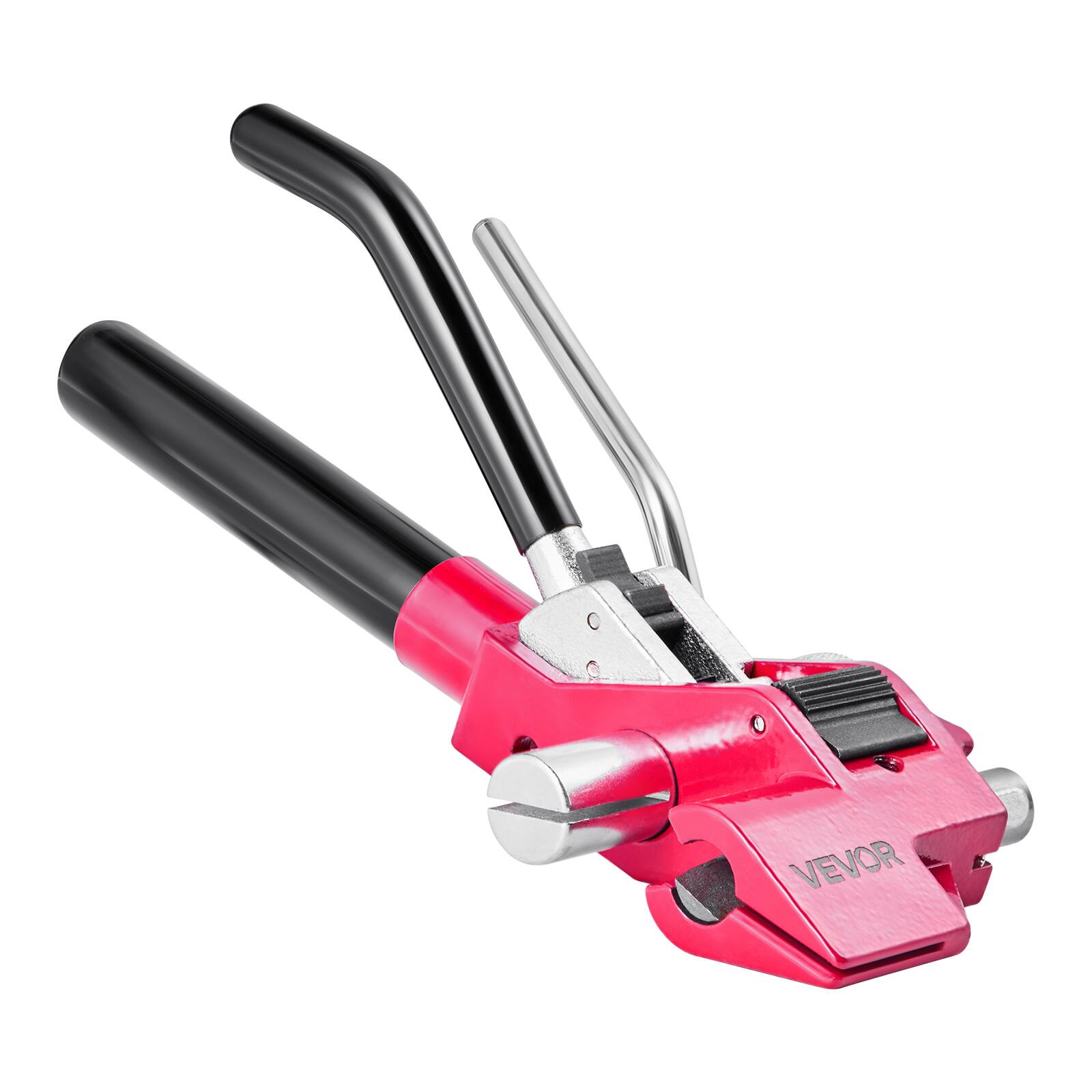 Alt View 5. VEVOR - Steel Banding Strapping Kit, Heavy Duty Banding Sealer Tool with 200 ft Binding Straps, 200 Metal Clasps - Black + Dark Pink + Silver.