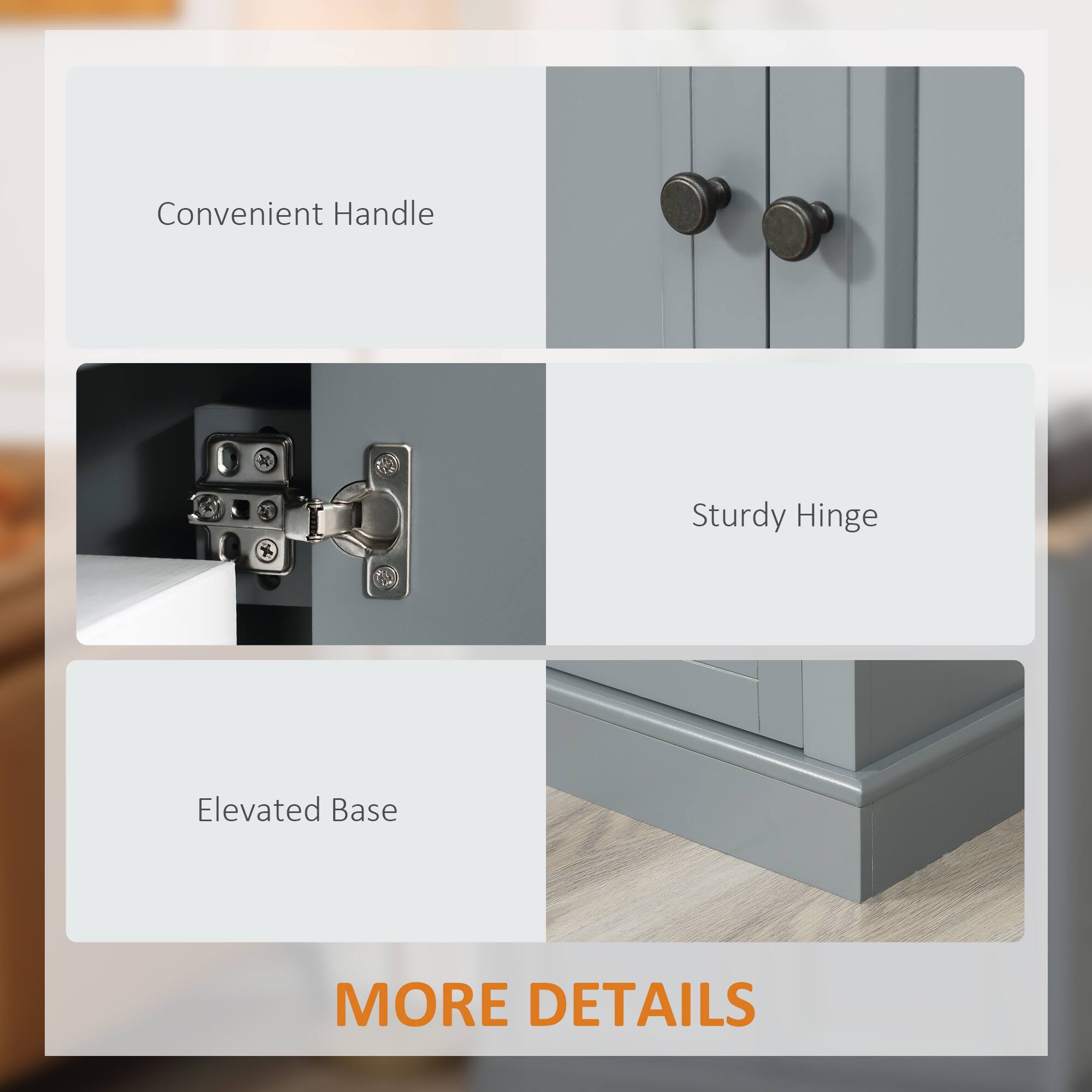 Convenient Handle  
Sturdy Hinge  
Elevated Base  
MORE DETAILS