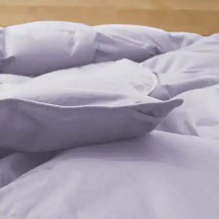 Front. Puredown - Puredown Luxurious 300TC 100% Organic Cotton Down Feather Fiber Comforter, Purple, Full/Queen - Purple.