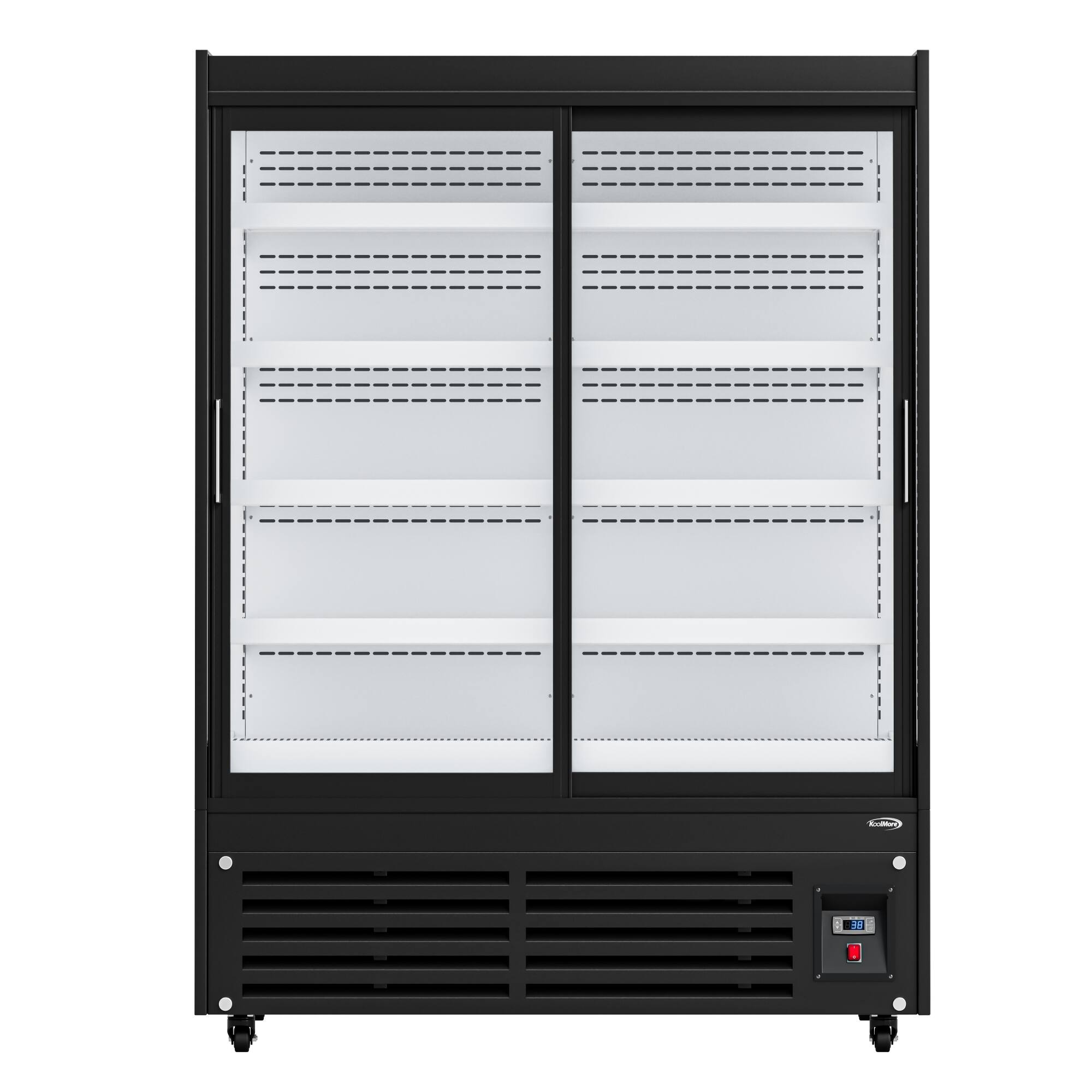 Alt View 2. Koolmore - 24 Cu Ft Commercial Beverage Merchandiser With Sliding Glass Doors - Black.