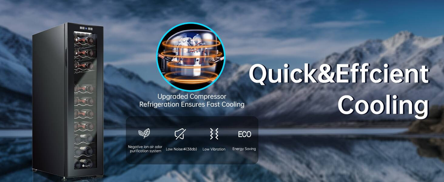 Quick & Efficient Upgraded Compressor Refrigeration Ensures Fast Cooling

- Negative Ion Air Odor Purification System
- Low Noise (38dB)
- Low Vibration
- Energy Saving
- ECO