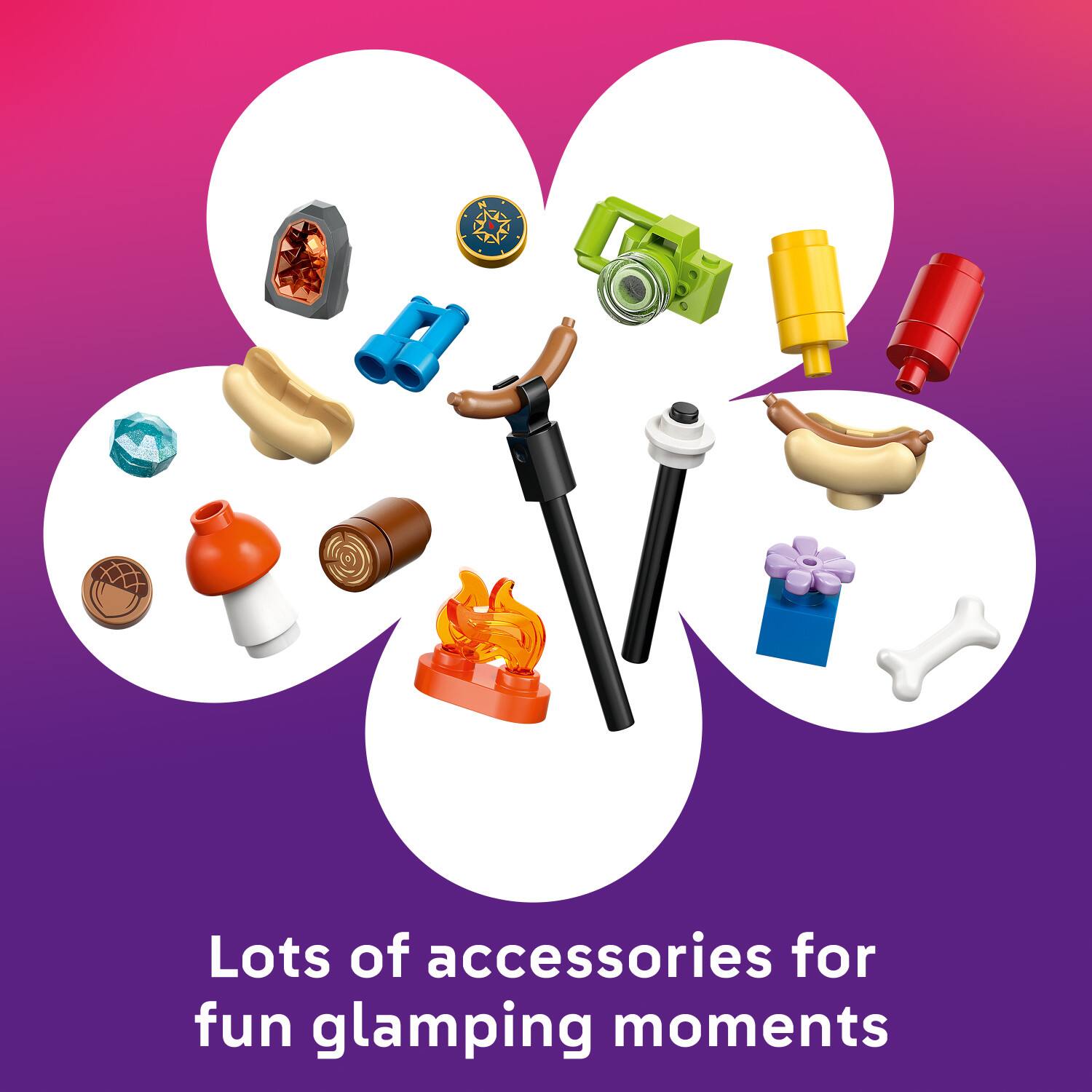 Lots of accessories for fun glamping moments