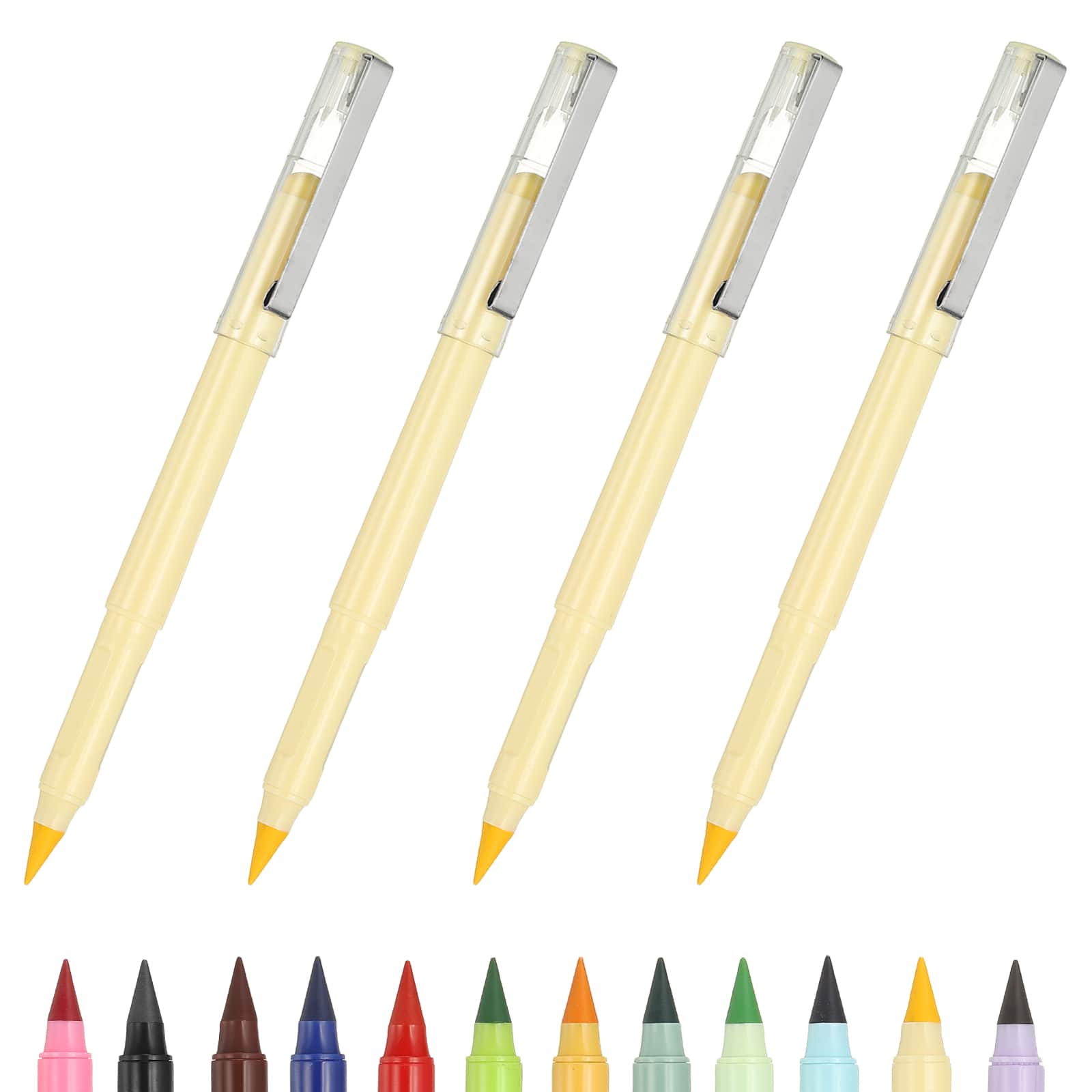 Unique Bargains - Eternal Pencil, 4pcs Mech Sharpened Metal Pencils Set for Coloring, Sketch Drawing, Writing - Marker Light Yellow price history on PriceWatchPro