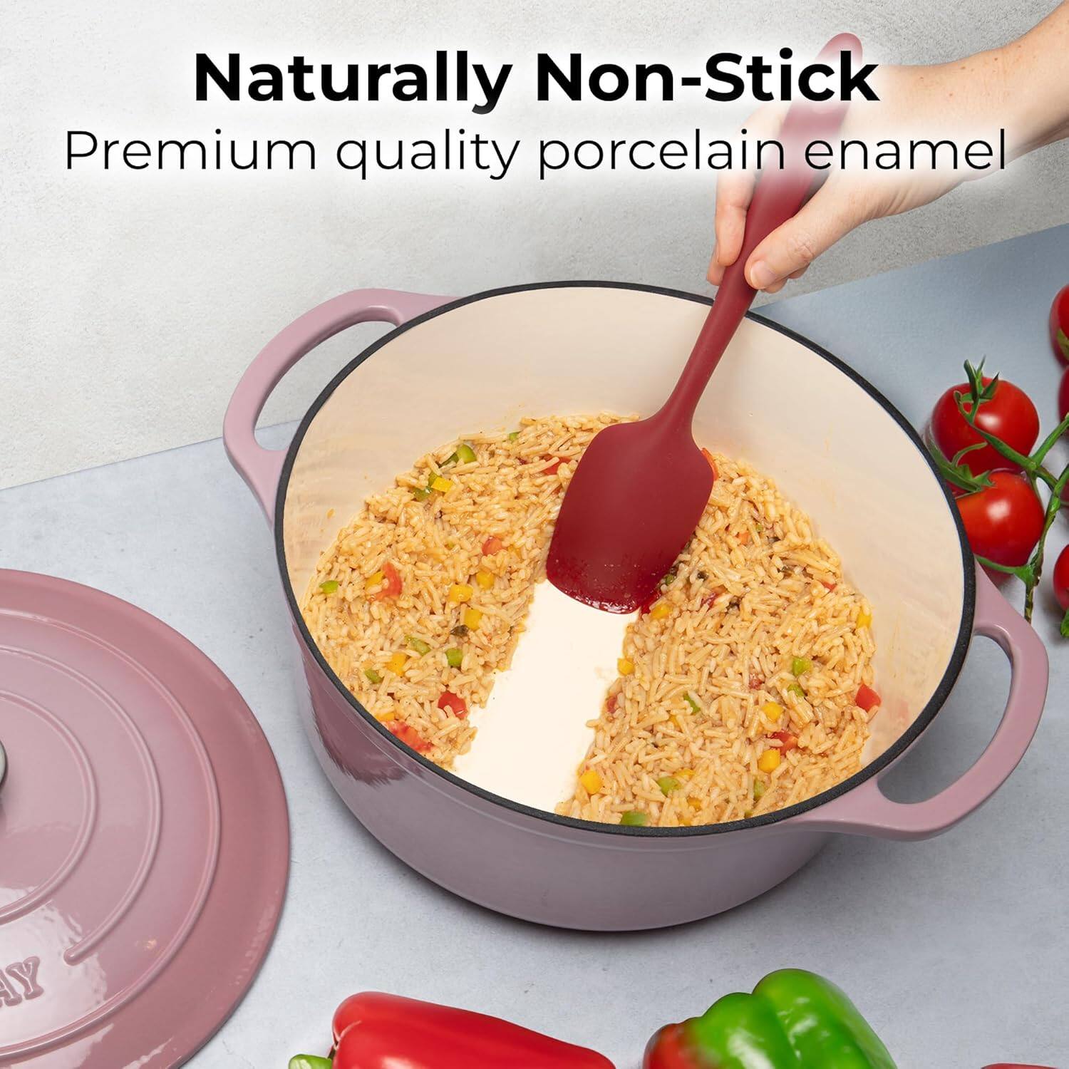 Naturally Non-Stick  
Premium quality porcelain enamel