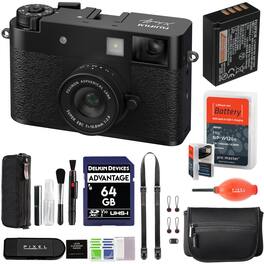 Fujifilm - X Half Digital Camera (Black) Bundle with Extra Battery + Peak Design Strap + More Advanced Accessories