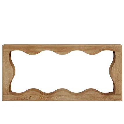 Front. Kadyn - Entryway Table, Console Sofa Table,63" Console Table, Farmhouse Entryway Table Couch Table Behind Sofa,Light Brown - Brown.