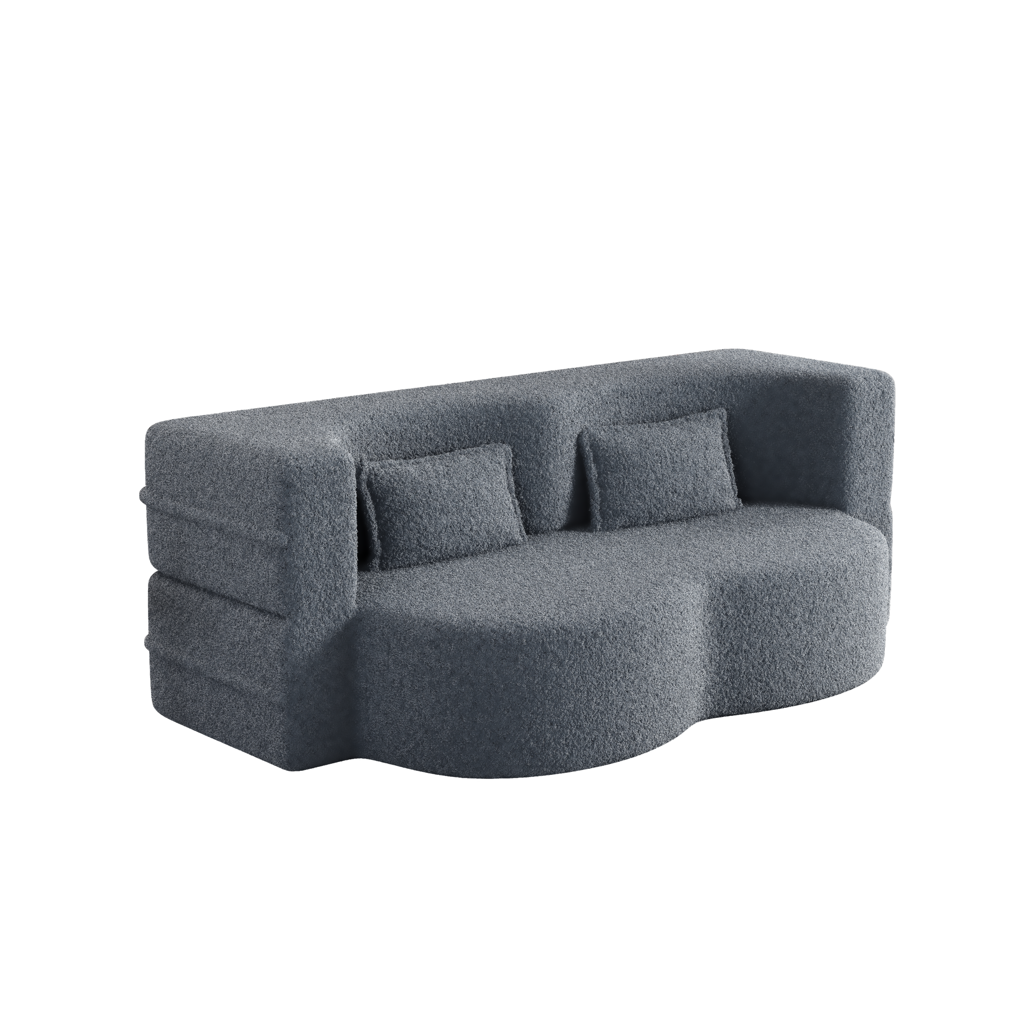 Alt View 7. GOODSILO - Convertible Floor Sofa Bed with 2 Pillows, Full Size Folding Mattress for Living Room and Guest Spaces - Grey.