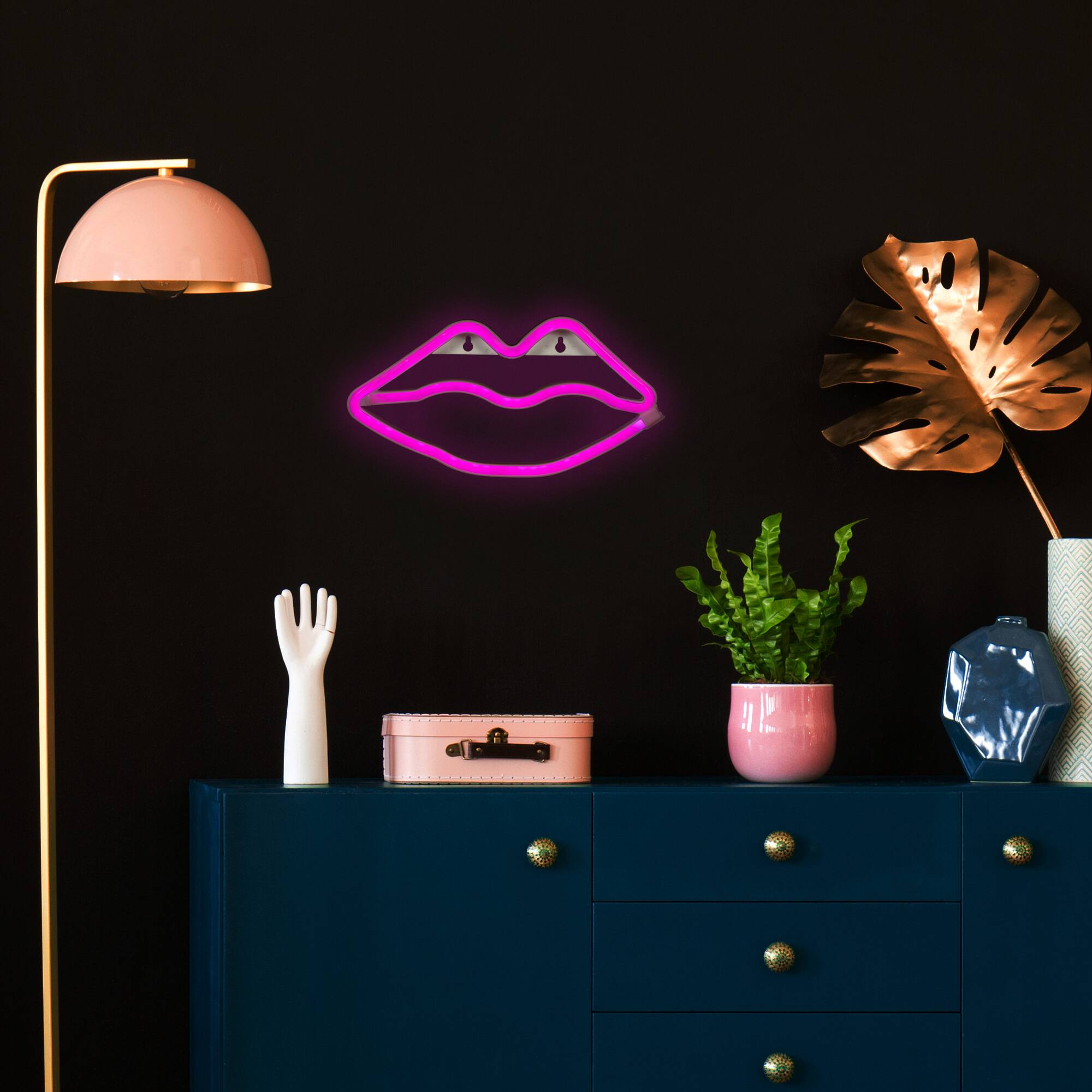 Alt View 2. Northlight - LED Lips Neon Lighted Wall Art - 10.5" - Pink - Pink.