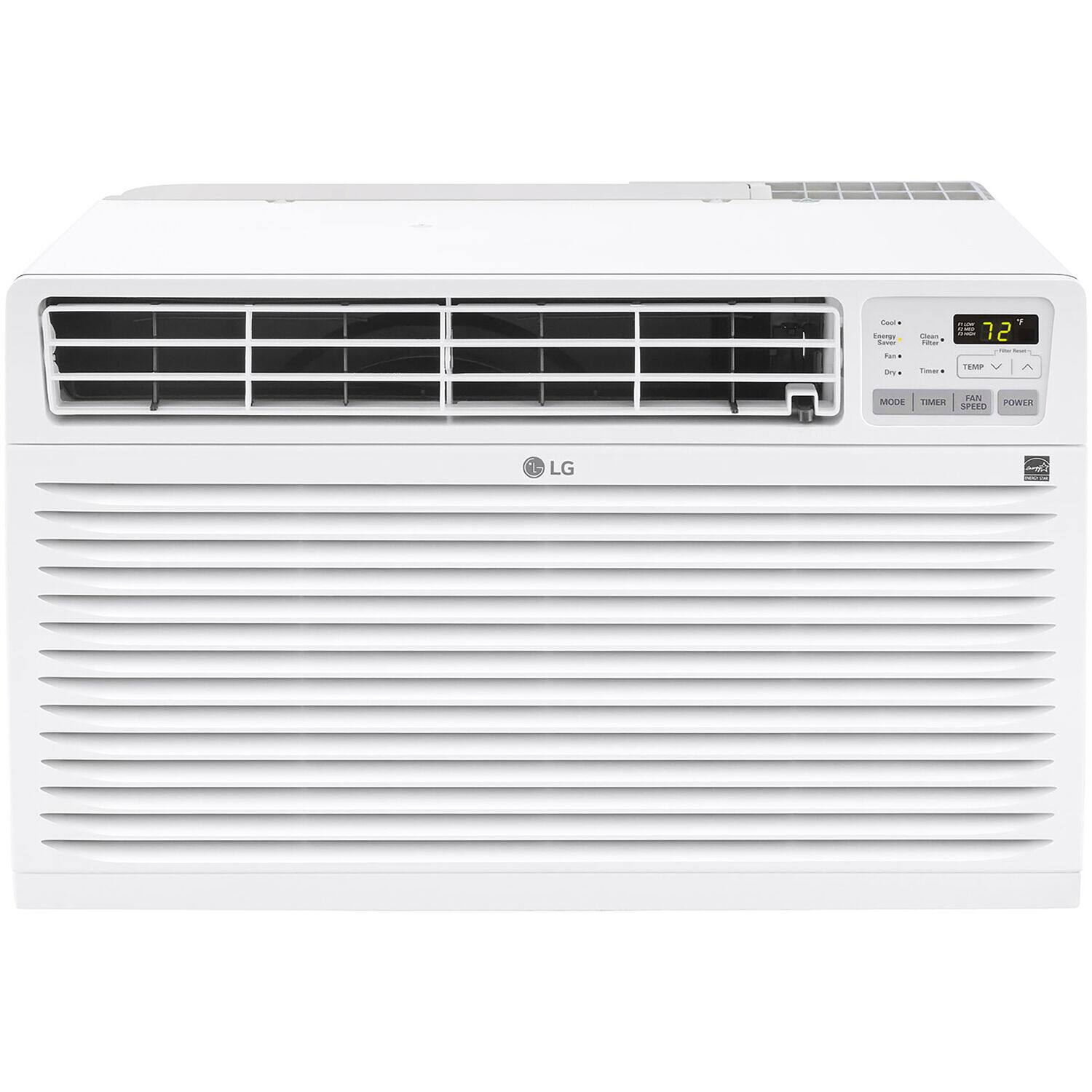Front. LG - 450 Sq. Ft. 10,000 BTU 230V Through-the-Wall Air Conditioner with 11,200 BTU Supplemental Heat Function - White.