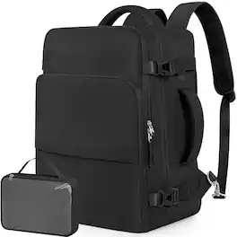 Stamp n Camp - Travel Backpack For Men Women Lightweight Personal Item Trave Bag Airlines Carry On With Usb Charging Port Durable - Black-X-Large