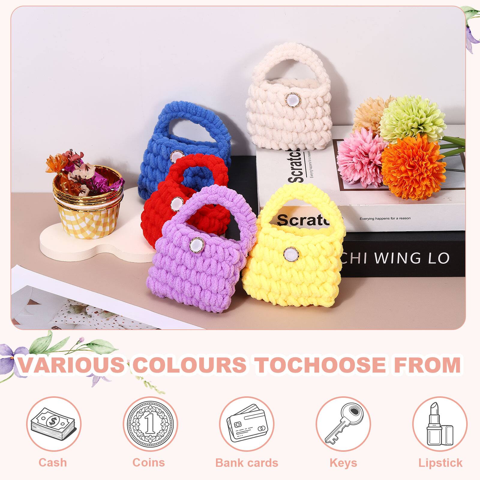 - Scratch I Sev Scrat Everying A - 4
- CHI WING LO
- VARIOUS COLOURS TO CHOOSE FROM
- $1 Cash Coins Bank cards Keys Lipstick