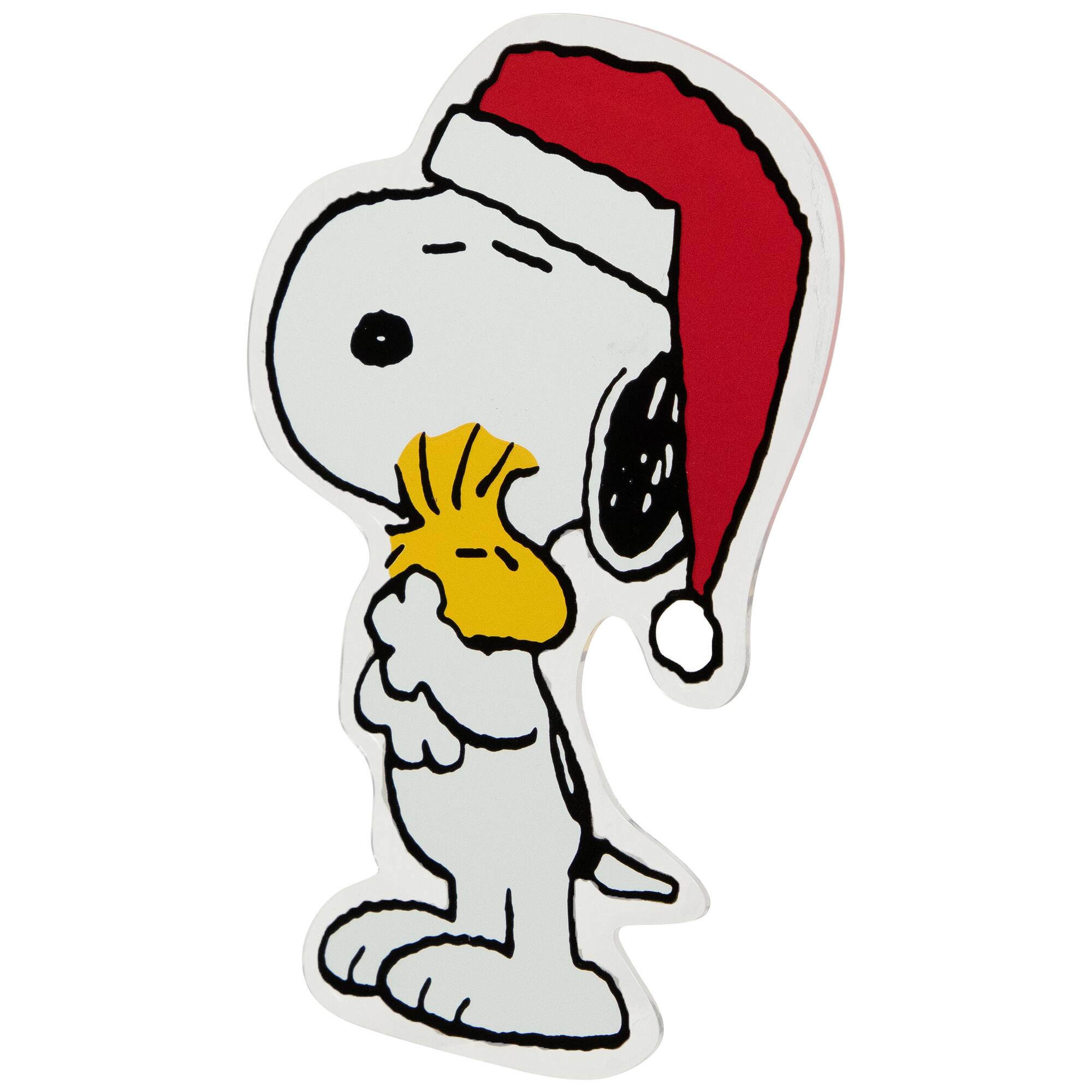 Alt View 5. Northlight - Peanuts Snoopy Hugs Woodstock Double Sided Christmas Window Cling Decoration - 7" - White.
