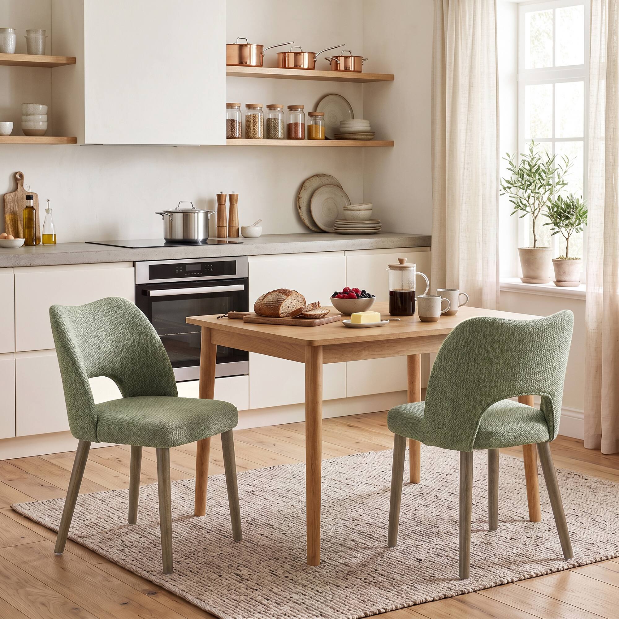 Homcom Chairs Set Upholstered Kitchen Chenille Tool Free Assembly ...