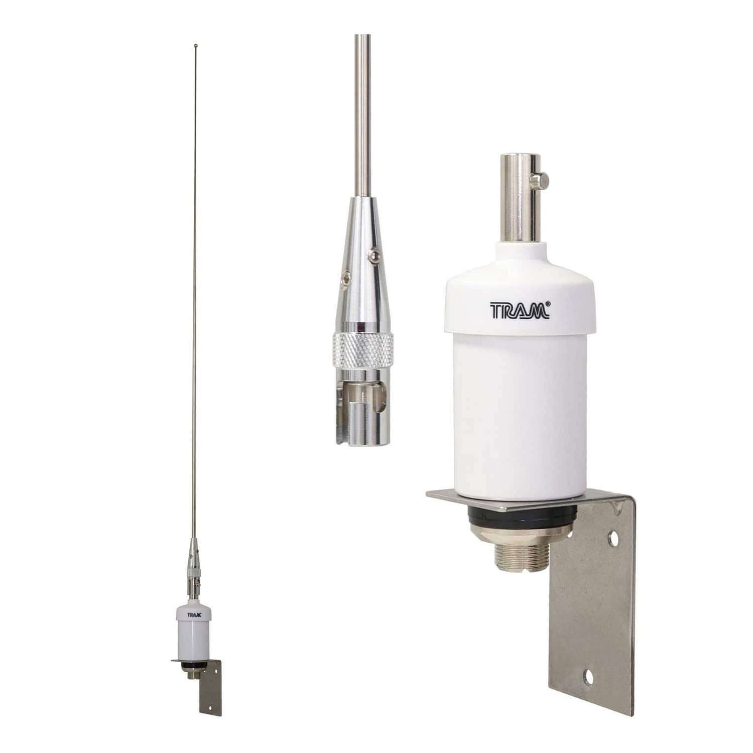 Tram - 1602 38" VHF 3dBd Gain Marine Antenna with Quick-Disconnect Thick Whip That Stands Tall in the Wind - White